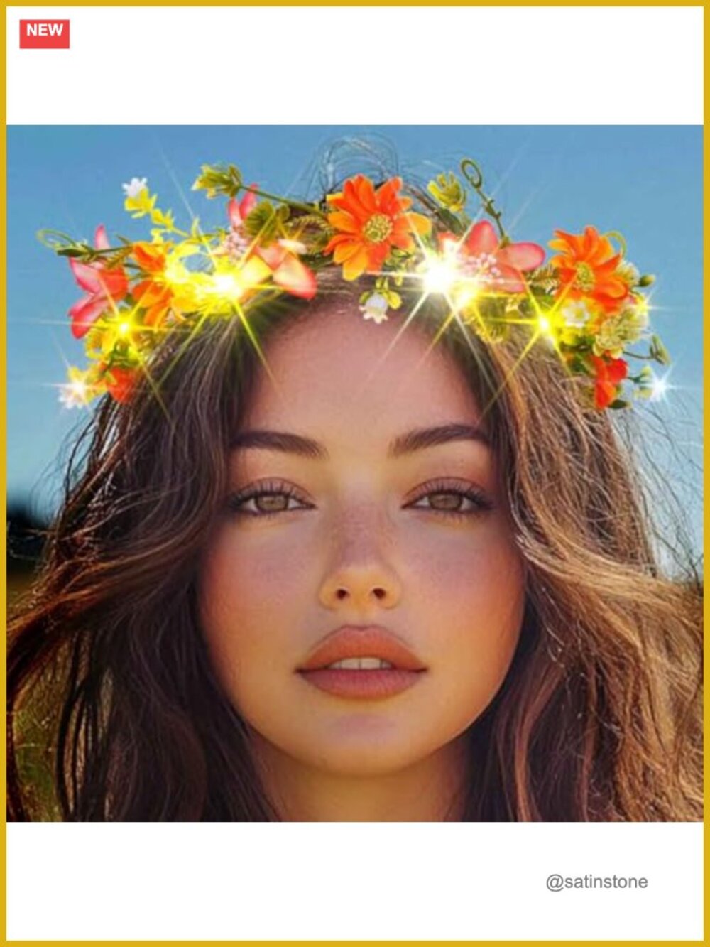 LED Light Up Flower Crown Headband Floral Hair Accessory